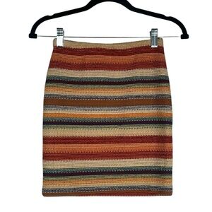 A'Gaci Boho Striped Knit Festival Mini Skirt Size Small